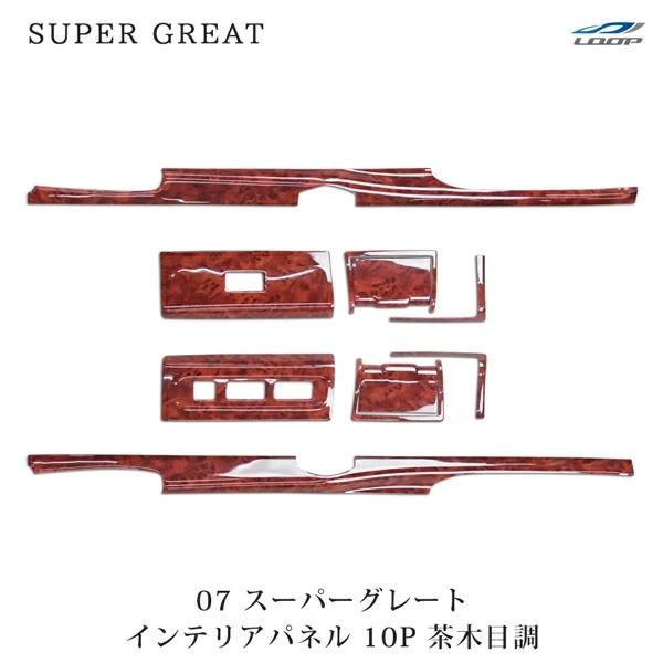 三菱ふそう 07 スーパーグレート ドア用 インテリアパネル 10P 茶木目