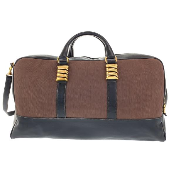 Loewe ロエベ ヴィンテージ ツイスト ブラウン ブラック レザー スウェード メンズ Loopのloewe ボストンバッグ 斜め掛け ショルダーバッグ メンズ レディース 中古 Brand Shop Loop