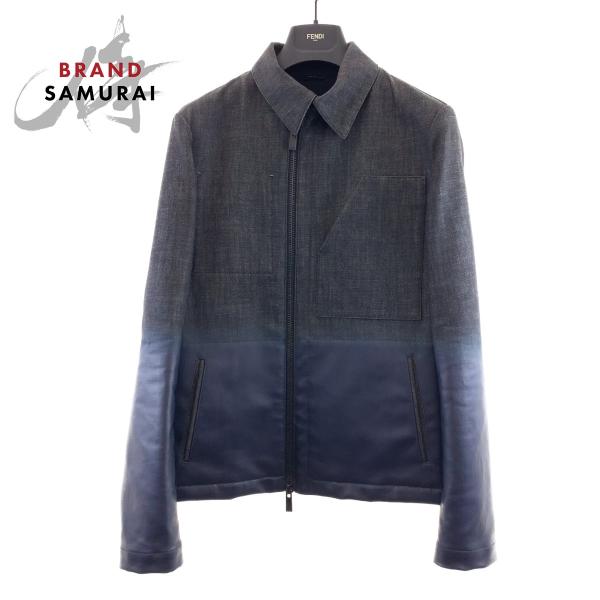 FENDI 超美品 フェンディ コーティングデニム ネイビー 紺色