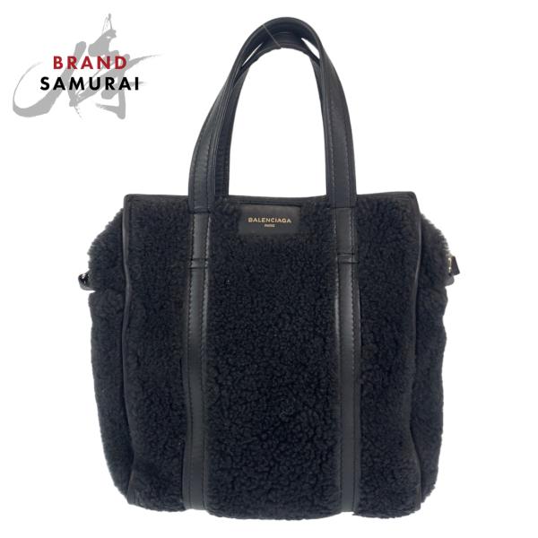 BALENCIAGA（バレンシアガ） 美品 バザールショッパー ブラック レザー