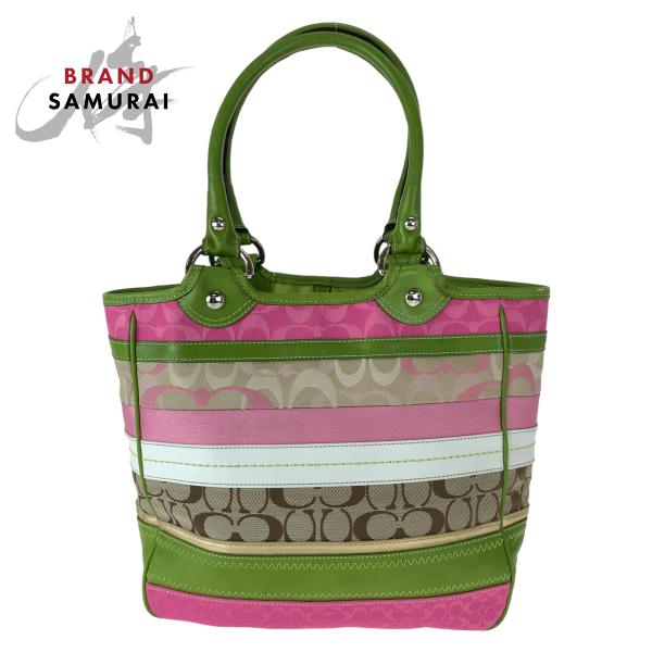COACH（コーチ） シグネチャー ブリーカー ストライプ ブラウン 茶