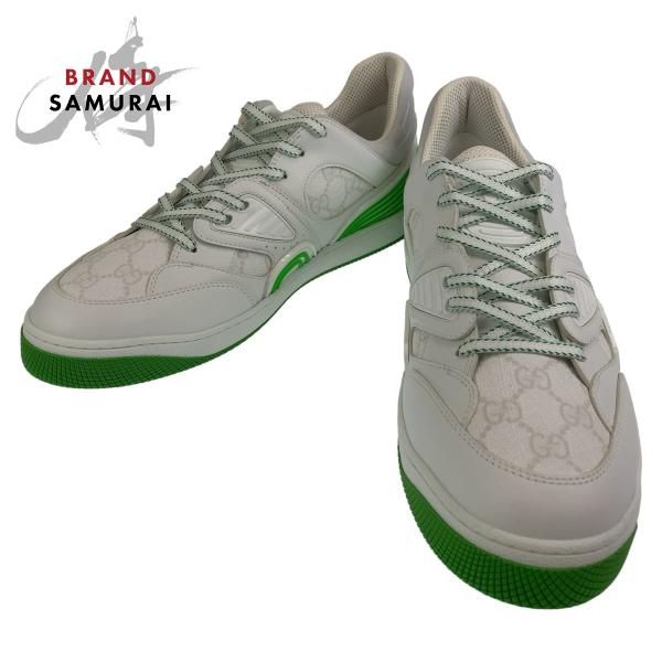 GUCCI 美品 グッチ バスケット GG柄 サイズ11 ホワイト グリーン