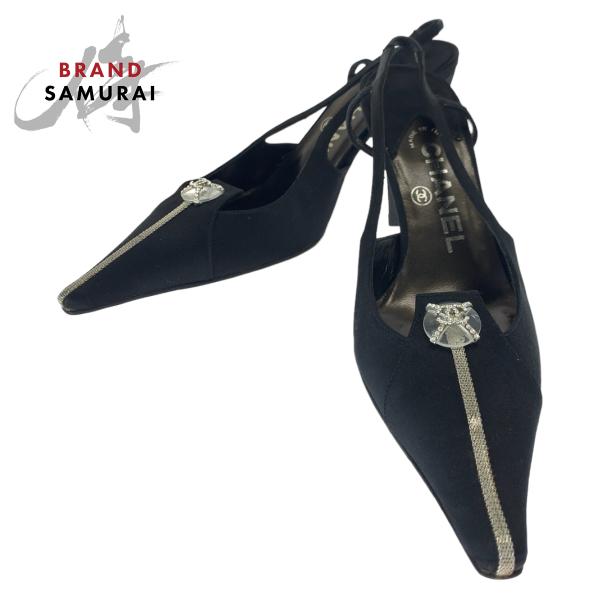 CHANEL 超美品 シャネル ココマーク ラインストーン サイズ36 1/2