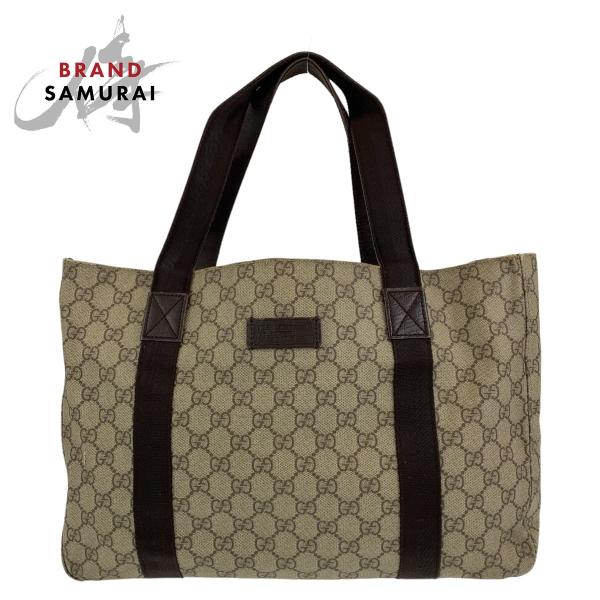 【正規品・美品】グッチ GGスプリーム トートバッグ2way ショルダー 茶色 GUCCI グッチ GGスプリーム ベージュ ブラウン 茶 シルバー金具