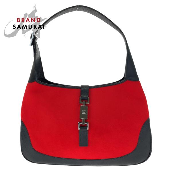 GUCCI（グッチ） 美品 ジャッキー レッド 赤 ブラック 黒 シルバー金具