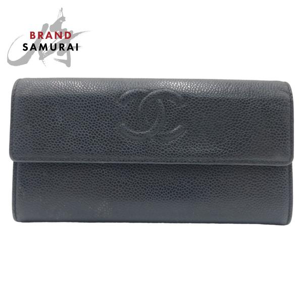 CHANEL シャネル ココマーク ブラック 黒 シルバー金具 レザー