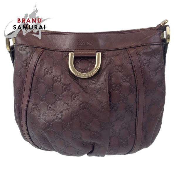 美品 GUCCI グッチ グッチシマ アビー 男女兼用 ブラウン シルバー金具 レザー 203257 斜め掛け ショルダーバッグ レディース 405967 【中古】 GUCCI（グッチ） 美品 グッチシマ アビー 男女兼用 ブラウン シルバー