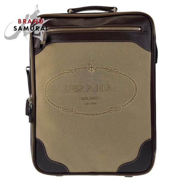 PRADA 美品 プラダ ロゴジャガード ベージュ ブラウン