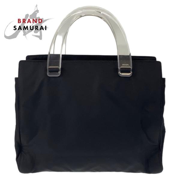 PRADA（プラダ） 美品 テスート 三角ロゴ プラハンドル ブラック