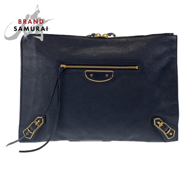 バレンシアガ　バザール　クラッチバック　BALENCIAGA BALENCIAGA（バレンシアガ） 美品 クラシック メタルエッジ ネイビー