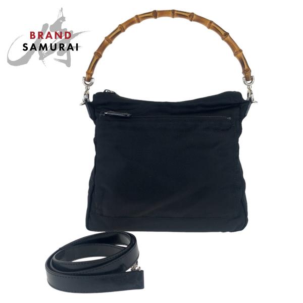 GUCCI 美品 グッチ バンブー ブラック 黒 シルバー金具 000.2058 