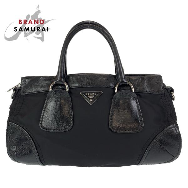 PRADA（プラダ） 美品 テスート 三角ロゴプレート ブラック 黒