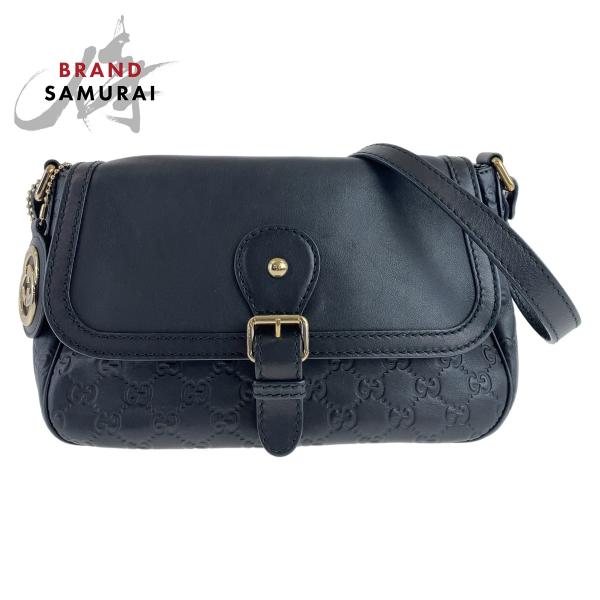 GUCCI（グッチ） 美品 グッチシマ ブラック 黒 ゴールド金具 レザー