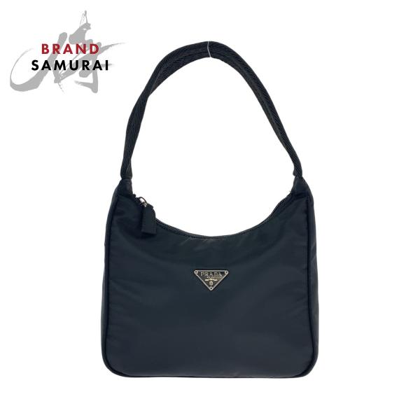 PRADA（プラダ） 美品 テスート 三角ロゴプレート ブラック 黒
