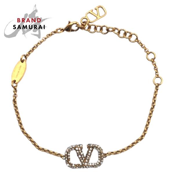 美品 Valentino Garavani ヴァレンティノ ガラヴァーニ Vロゴ ゴールド