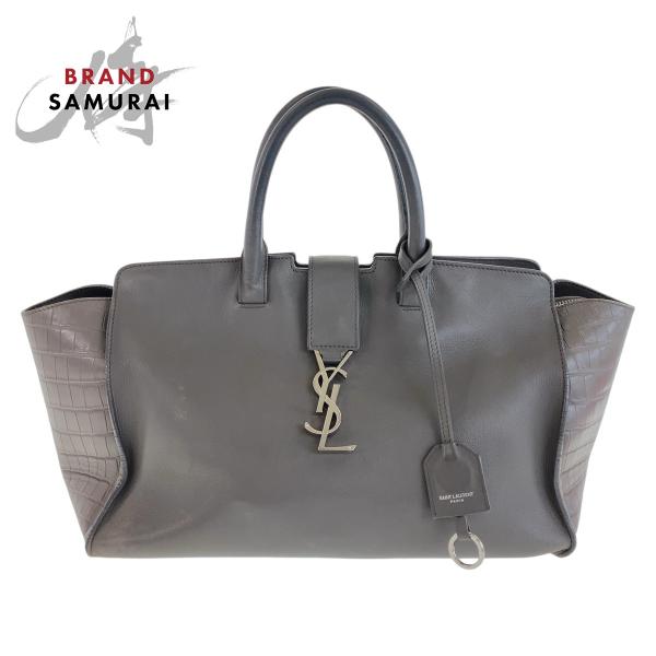 SAINT LAURENT サンローラン YSL ダウンタウン グレー シルバー金具