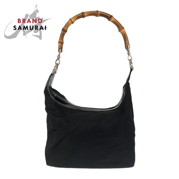 GUCCI（グッチ） 美品 バンブー ブラック黒 シルバー金具 キャンバス