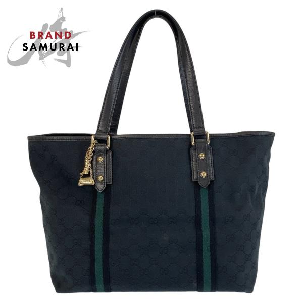 GUCCI 美品 グッチ シェリーライン ブラック 黒 シルバー金具 GG