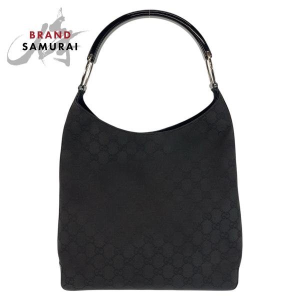 GUCCI（グッチ） 美品 ブラック 黒 シルバー金具 GGキャンバス