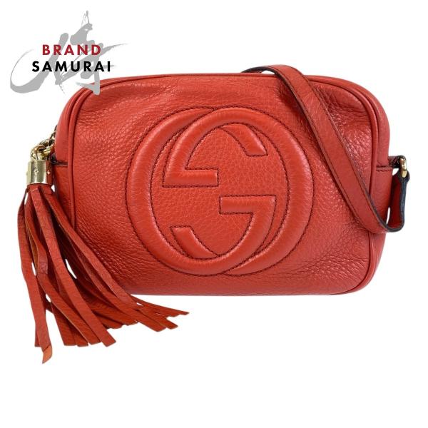 GUCCI（グッチ） 美品 ソーホー タッセル レッド ゴールド金具 レザー
