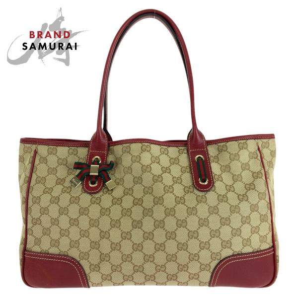 GUCCI 美品 グッチ シェリーライン プリンシー ベージュ レッド