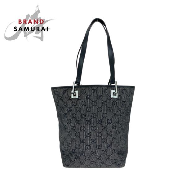 GUCCI 美品 グッチ ブラック 黒 シルバー金具 GGキャンバス
