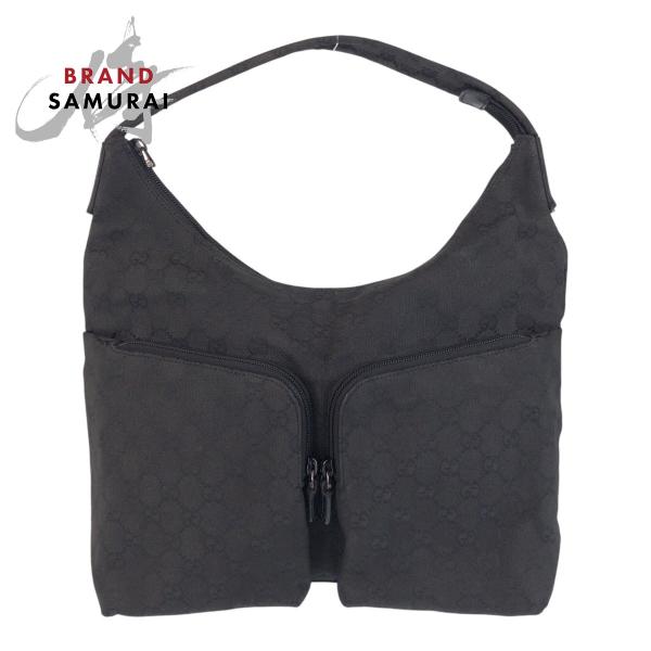 【美品】グッチ ハンドバッグ キャンバス GG ロゴ ブラック GUCCI グッチ ブラック 黒 GGキャンバス 001 3380 ショルダー