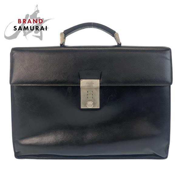PRADA プラダ サフィアーノレザー 2室 ビジネスバッグ ブリーフケース 黒 PRADA【入手困難】☆サフィアーノレザー ブリーフケース☆全種
