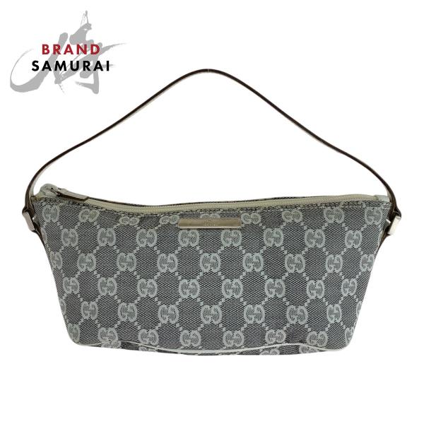 GUCCI　ドミノ　グッチ GUCCI（グッチ） 美品 グレー ホワイト シルバー金具 GGキャンバス