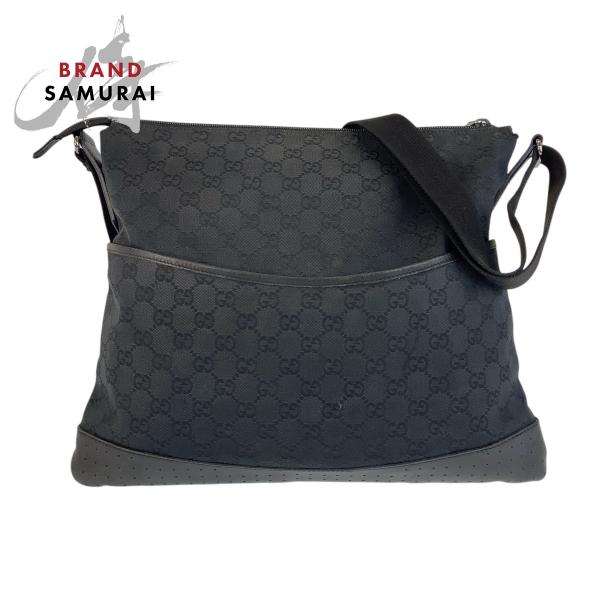 GUCCI（グッチ） ブラック 黒 GGキャンバス/レザー 145355 ショルダー