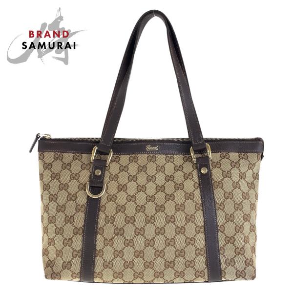 GUCCI（グッチ） ブラウン ゴールド金具 GGキャンバス/レザー 141470