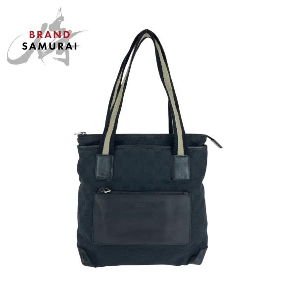 GUCCI グッチ ブラック ベージュ シルバー金具 GGキャンバス 019
