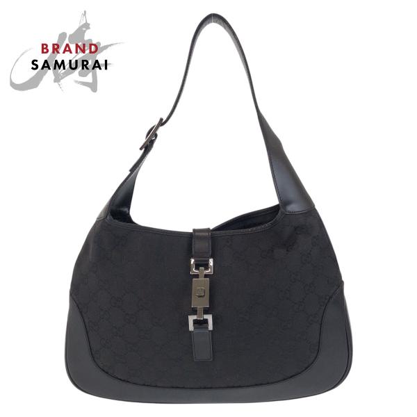 【美品】GUCCI ボディバッグ GG キャンバス レザー ジャッキー ブラック GUCCI 美品 グッチ ジャッキー ブラック 黒 GGキャンバス/レザー 00963