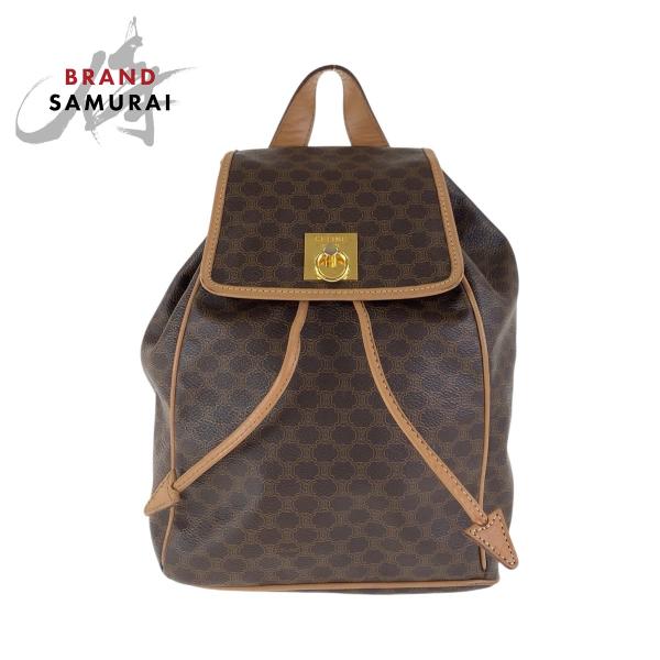 CELINE 美品 セリーヌ ヴィンテージ マカダム ブラウン ゴールド金具