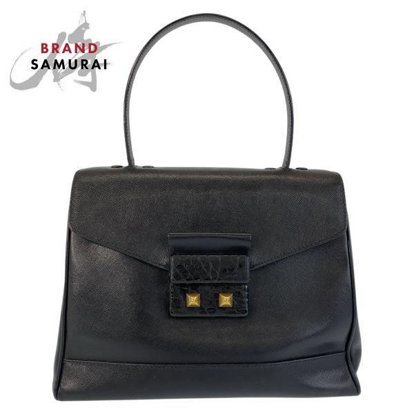 PRADA（プラダ） 美品 ブラック 黒 ゴールド金具 レザー/クロコダイル