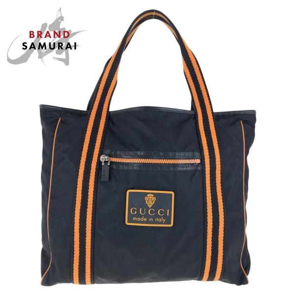 GUCCI（グッチ） クレスト ブラック オレンジ シルバー金具 ナイロン