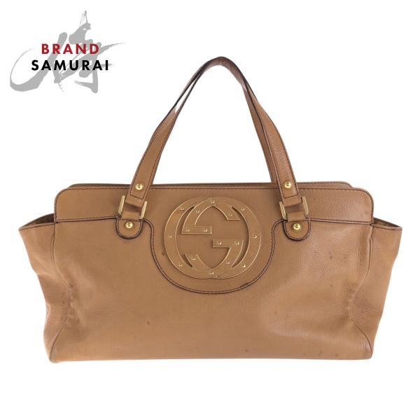 グッチ ブロンディ クラッチバッグ インターロッキング ロゴ レザー ブラウン GUCCI（グッチ） インターロッキングG ブロンディ スタッズ ブラウン