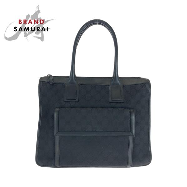 GUCCI 美品 グッチ ブラック 黒 シルバー金具 GGキャンバス 000