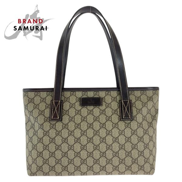 GUCCI 美品 グッチ ベージュ ブラウン GGスプリームキャンバス/レザー