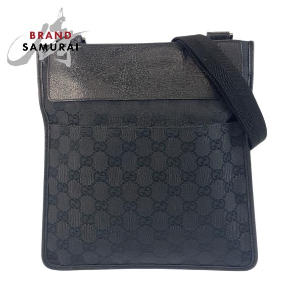 グッチ GG柄 キャンバス×レザー ショルダー バッグ ポシェット ブラック. GUCCI 美品 グッチ ブラック 黒 GGキャンバス/レザー 27639