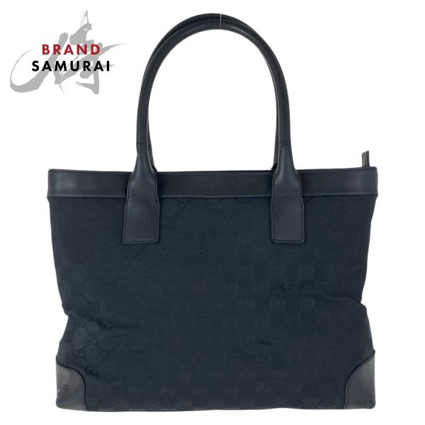 GUCCI グッチ ブラック 黒 GGキャンバス/レザー 33890 トート