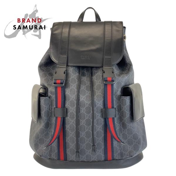 美品✨GUCCI リュックサック　バックパック　シェリーライン　黒　レシート付 楽天市場】グッチ シェリーライン リュックサック バックパック