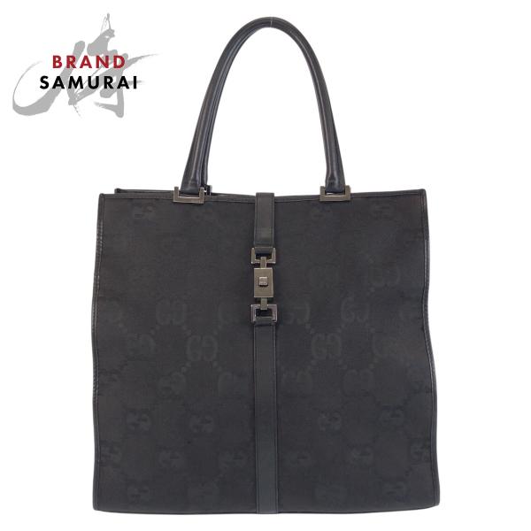 GUCCI 美品 グッチ ジャッキー GGジャンボ ブラック 黒 GGキャンバス