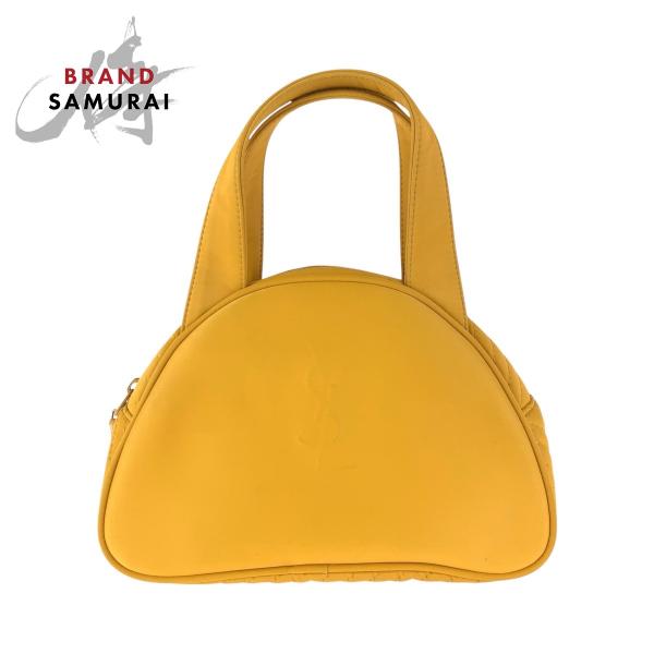 【美品】Yves Saint Laurent ナイロン ハンドバッグ イエロー 極 美品 レア YVES SAINT LAURENT イヴサンローラン