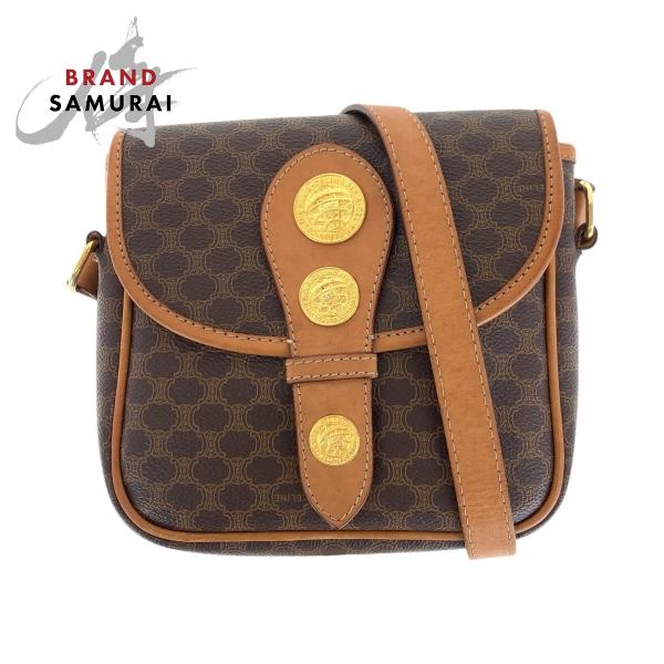 CELINE 美品 セリーヌ ヴィンテージ マカダム メダル ブラウン