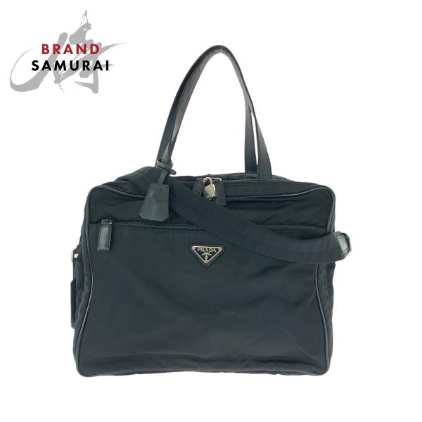 PRADA（プラダ） 美品 テスート 三角ロゴプレート ブラック ナイロン