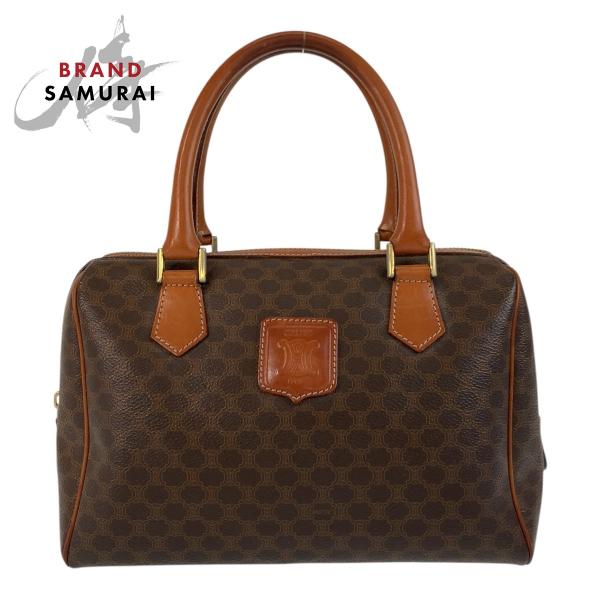 CELINE（セリーヌ） マカダム ブラウン ゴールド金具 PVC/レザー M13