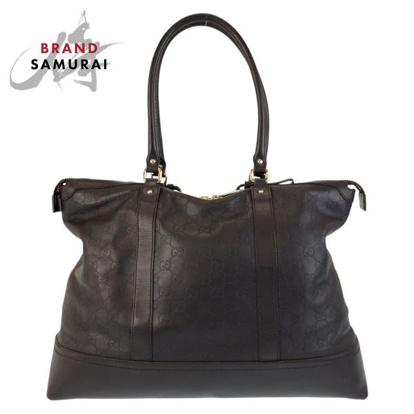 GUCCI（グッチ） 美品 グッチシマ ブラウン ゴールド金具 レザー