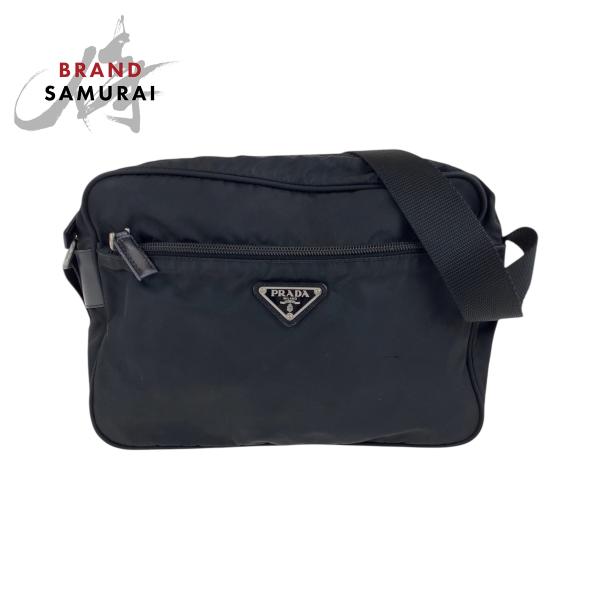 PRADA（プラダ） 美品 テスート 三角ロゴプレート ブラック 黒