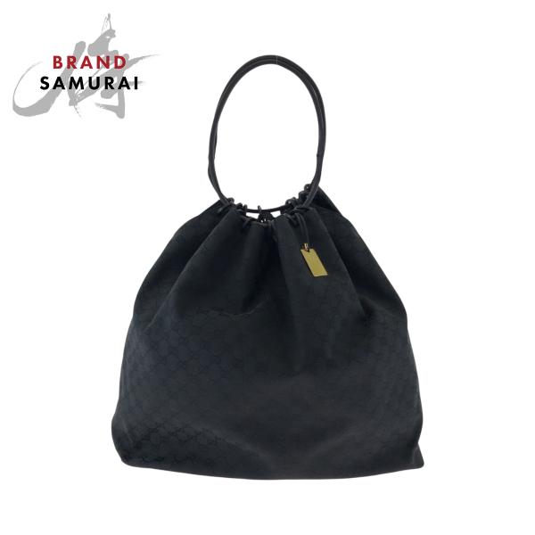 GUCCI 美品 グッチ ブラック 黒 ブラック金具 GGキャンバス